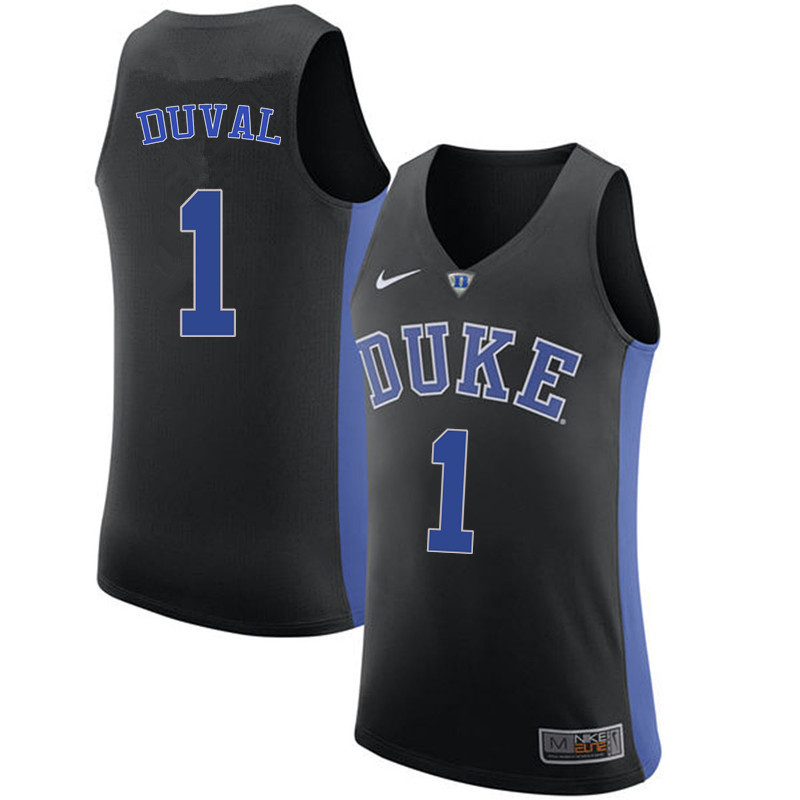 Duke Blue Devils #1 Trevon Duval College Basketball Jerseys Sale-Black